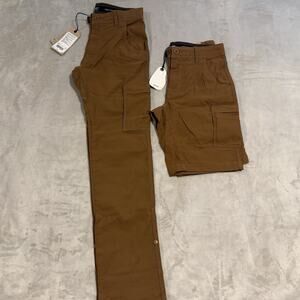Prana Pant & Short Lot Mens Size 28x32 Cargo Brown Belted Pocket